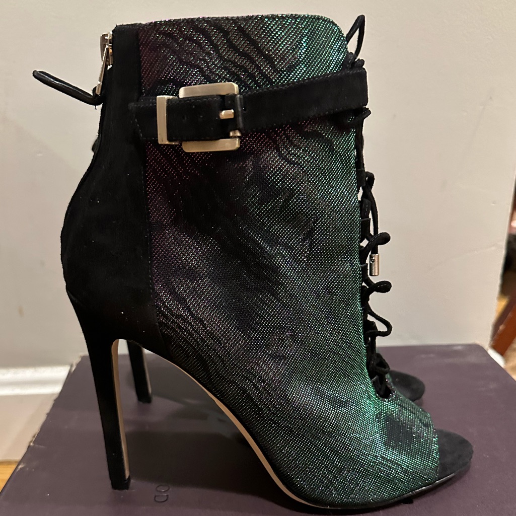 Brian Atwood Bflindford Purple Green Bootie